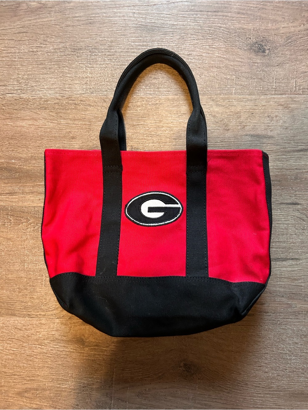 UGA Georgia Bulldogs Tote Bag Womens Small Red/Black Embroidered Logo